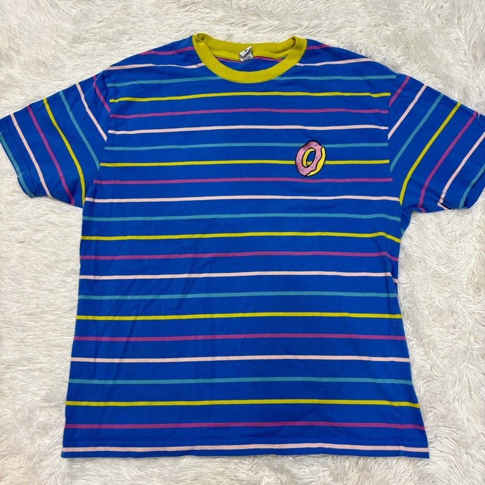 Odd Future OF Blue Striped T-Shirt - Picture 2 of 4